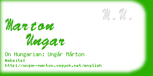 marton ungar business card